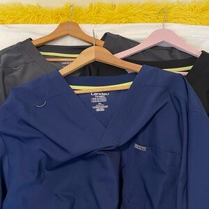 3pcs Landau Forward Scrub Top in Black and Gray size 5XL men’s new without tags